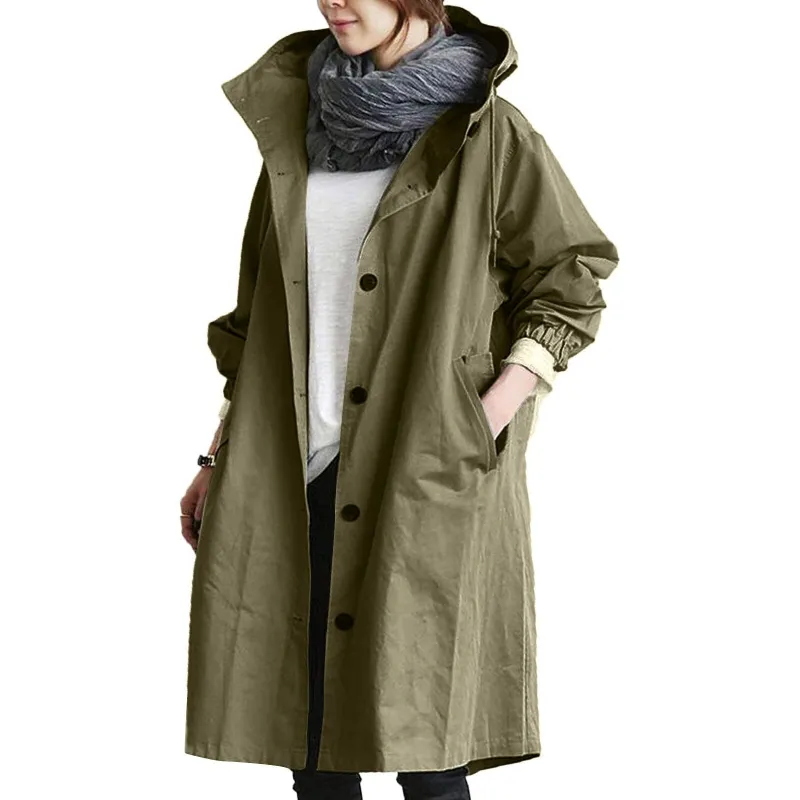 Women's Waterproof Long Jacket - Stylish Oversized Fit sold by Elvoria London