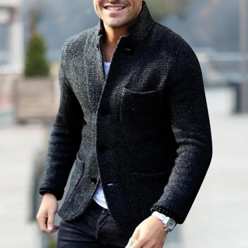 Men's Chunky Knit Button Cardigan - Versatile Fleece Vest sold by Elvoria London