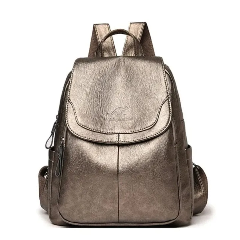 Women's Leather Backpack - Safe Stylish Organised Travel sold by Elvoria London