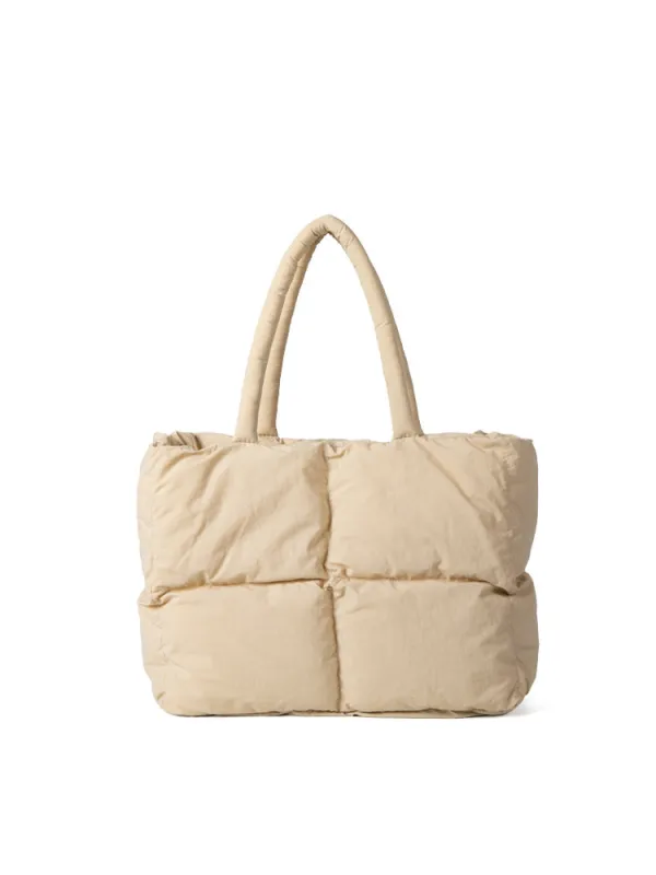 Women's Puffer Shoulder Tote Bag - Modern Lightweight Spacious Versatile sold by Elvoria London