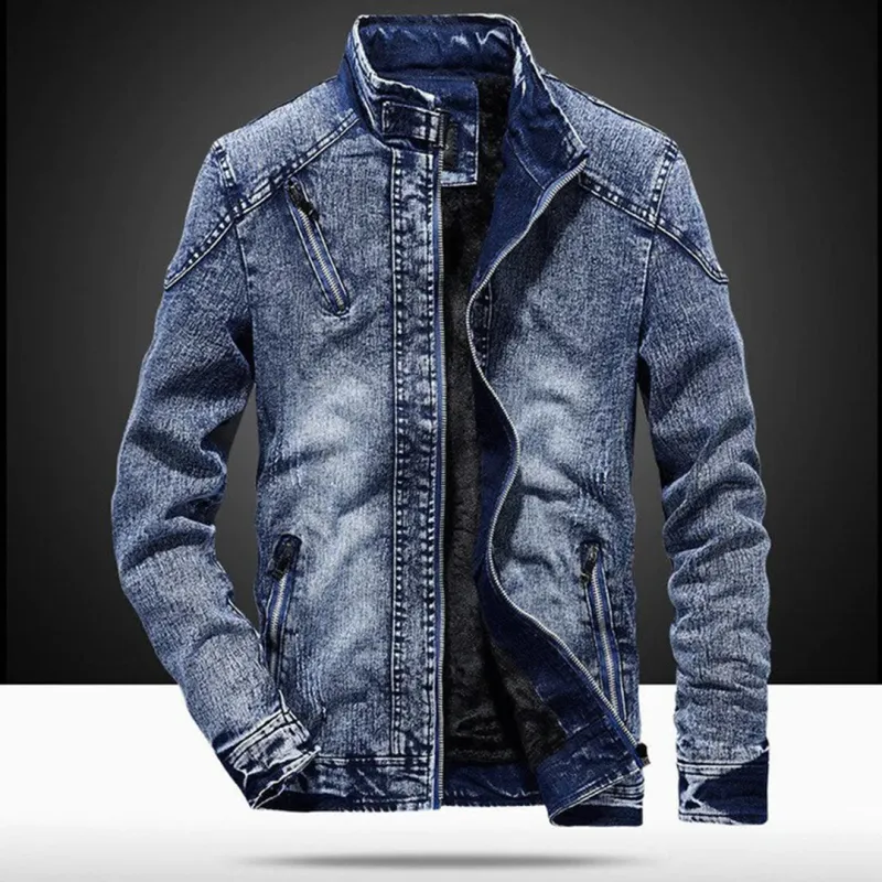 Men's Casual Denim Jacket - Stand-Up Collar Summer Everyday sold by Elvoria London
