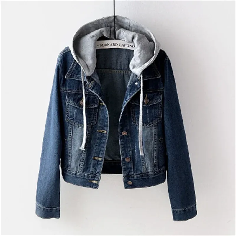 Women's Lightweight Hooded Denim Jacket - Summer Casual Trendy sold by Elvoria London