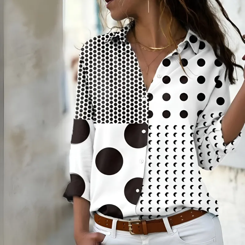 Women's Elegant Printed Blouse - Casual Breathable Fashion Top sold by Elvoria London product image thumbnail 3