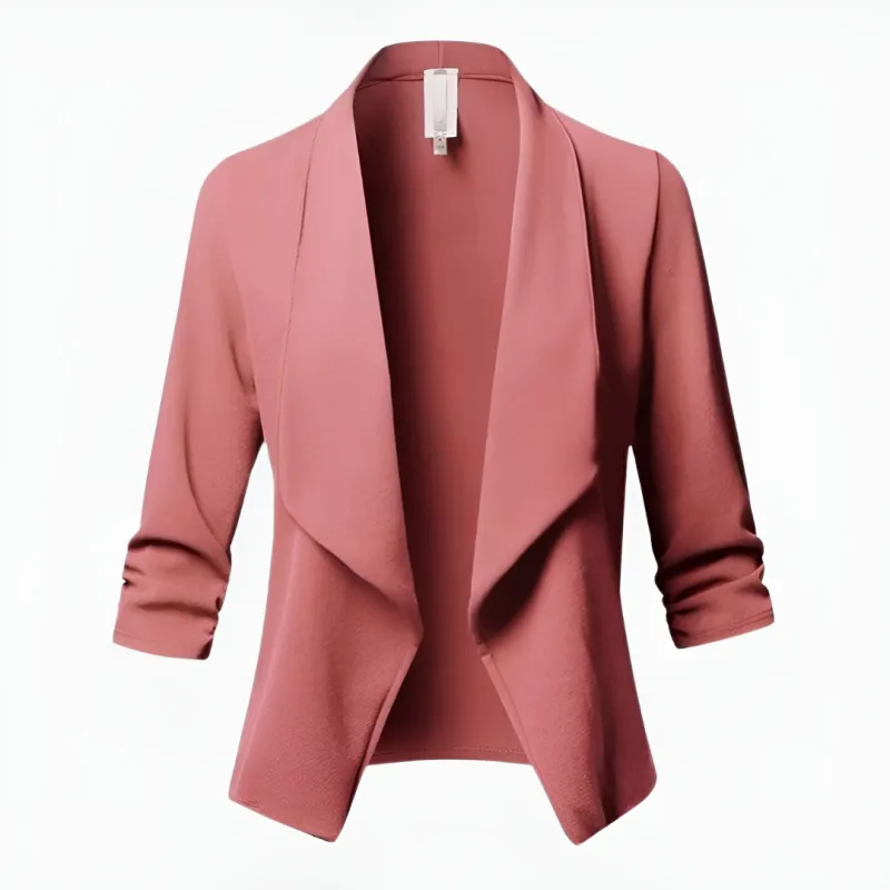 Women's Elegant Long-Sleeve Blazer - Tailored Formal Business Jacket sold by Elvoria London