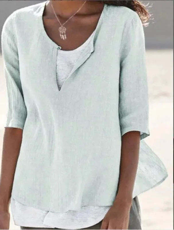 Women's Casual Layered Summer Blouse - Lightweight & Flowing sold by Elvoria London