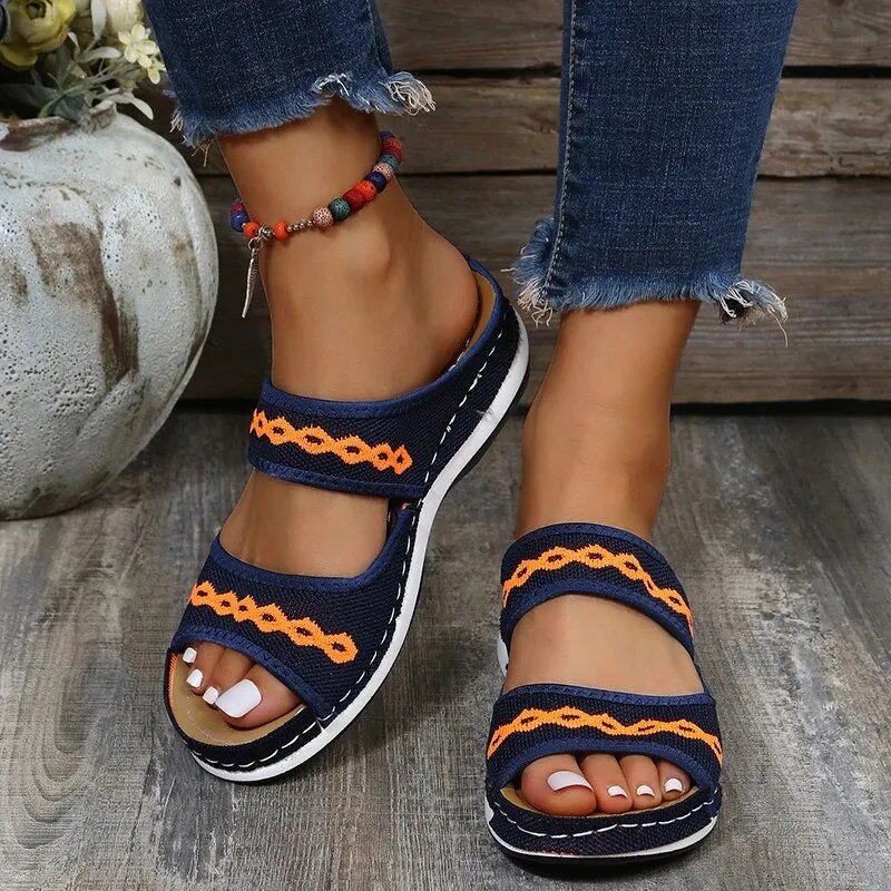 Women's Orthopedic Summer Sandals - Arch Support Velcro Breathable sold by Elvoria London