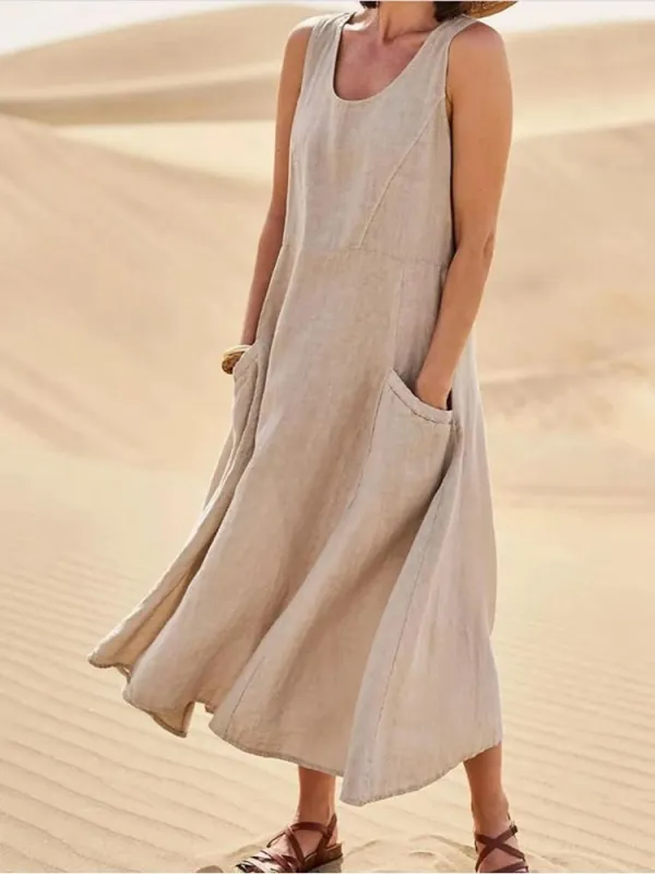 Women's Flowy Summer Midi Dress - Lightweight & Breathable sold by Elvoria London