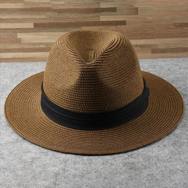Unisex Classic Panama Hat - Handmade Toquilla Straw Travel Sun Hat sold by Elvoria London