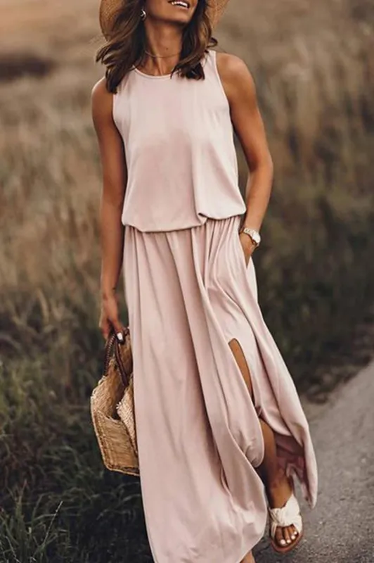 Flowy Slit Maxi Dress for Women sold by Elvoria London