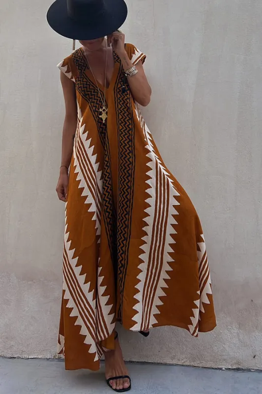 Ethnic Flowy Maxi Dress for Women sold by Elvoria London