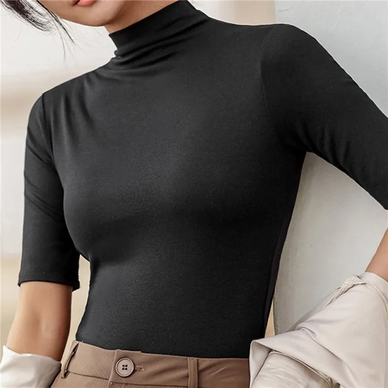 Slim Fit Roll Neck Top for Women sold by Elvoria London