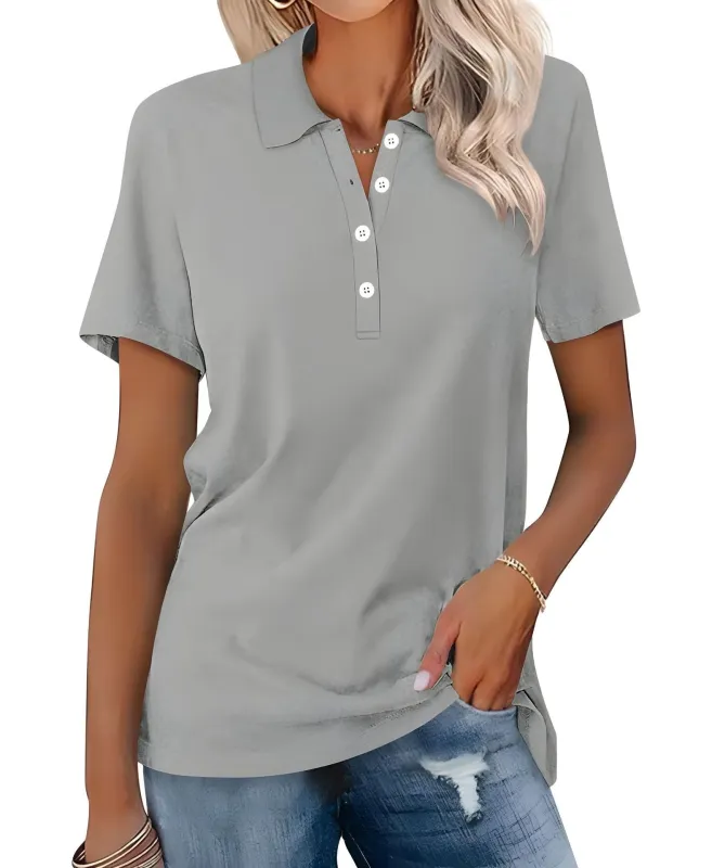 Breathable Casual Polo Shirt for Women sold by Elvoria London