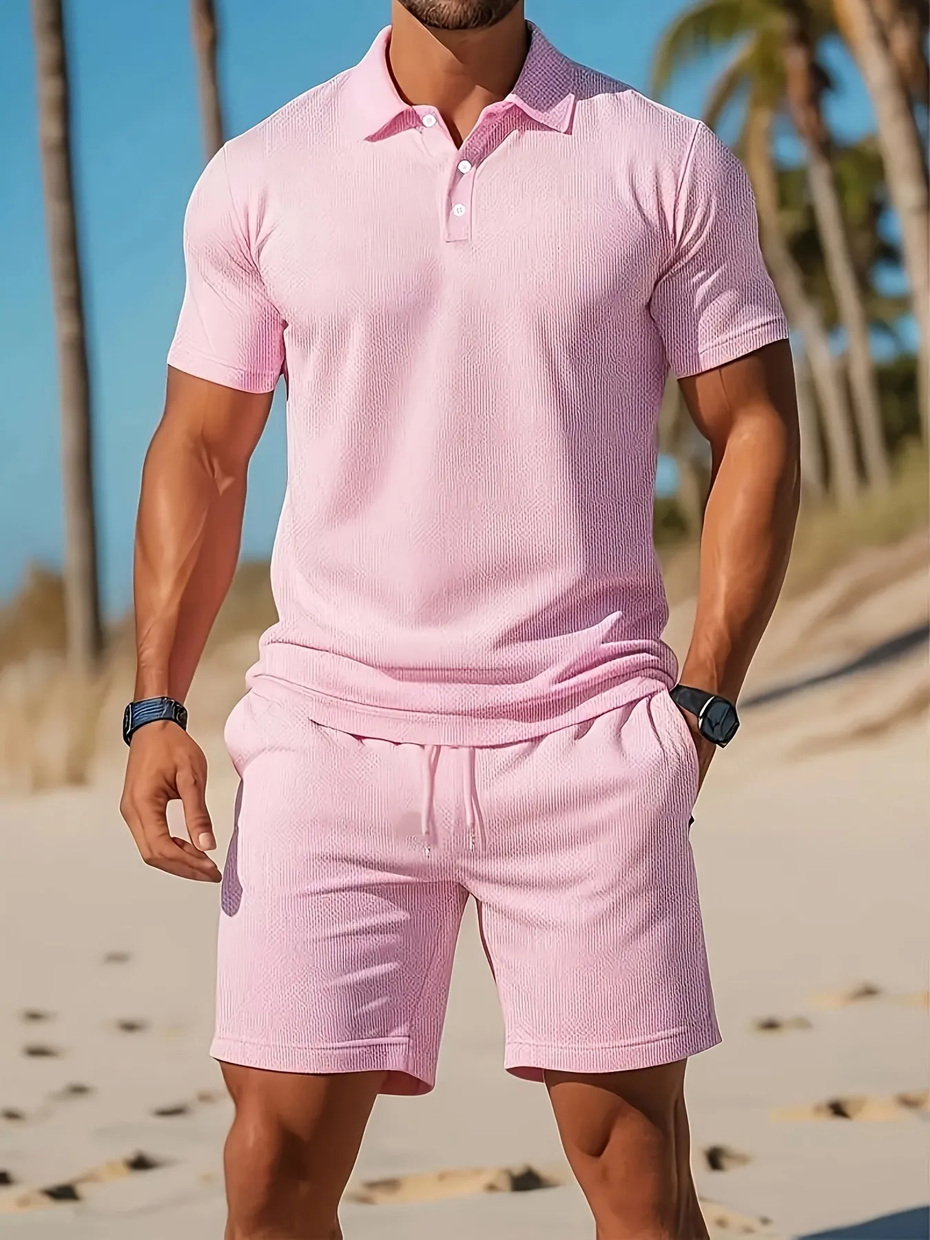 Breathable Polo and Shorts Set for Men sold by Elvoria London product image thumbnail 3
