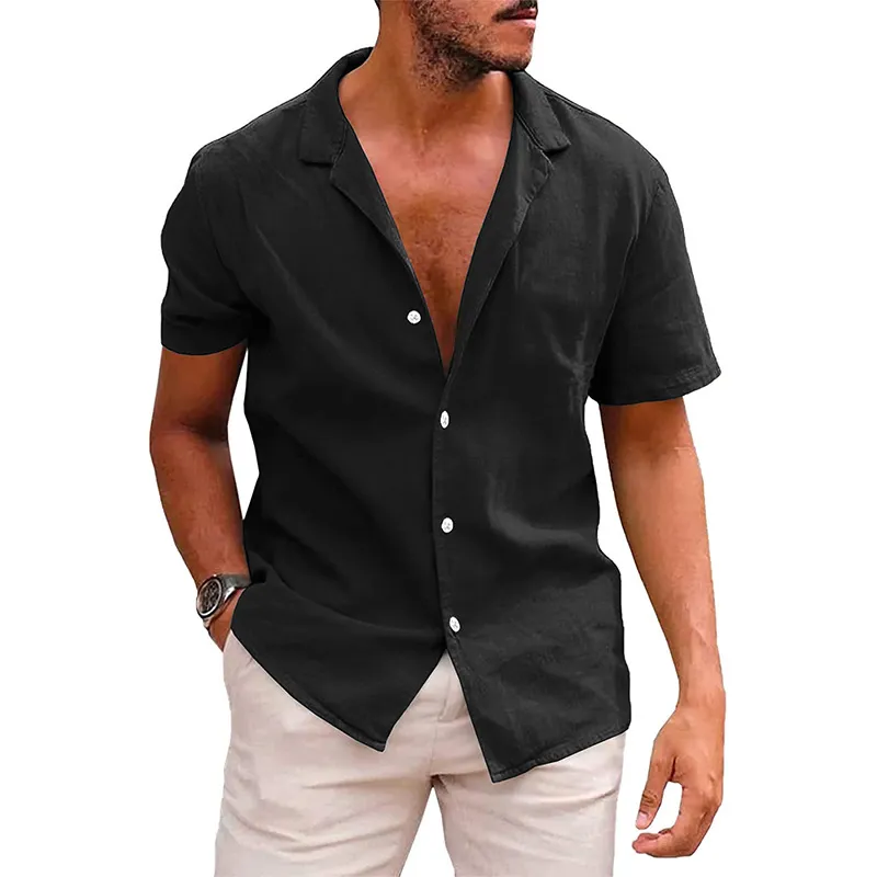 Casual Short-Sleeve Button-Down Shirt for Men sold by Elvoria London