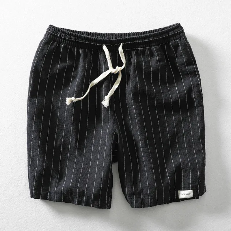 Lightweight Striped Linen Shorts for Men sold by Elvoria London product image thumbnail 2
