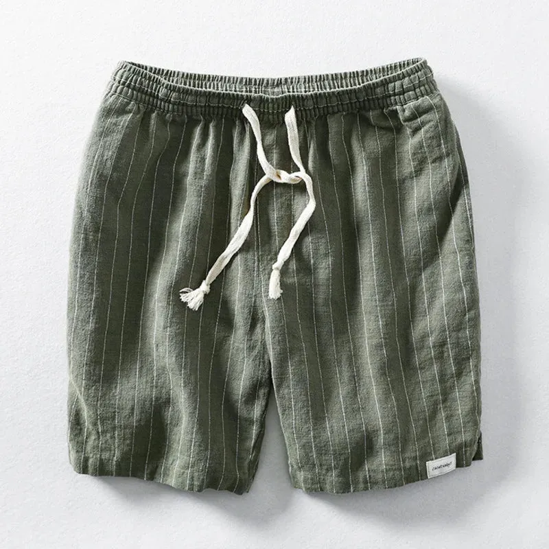 Lightweight Striped Linen Shorts for Men sold by Elvoria London