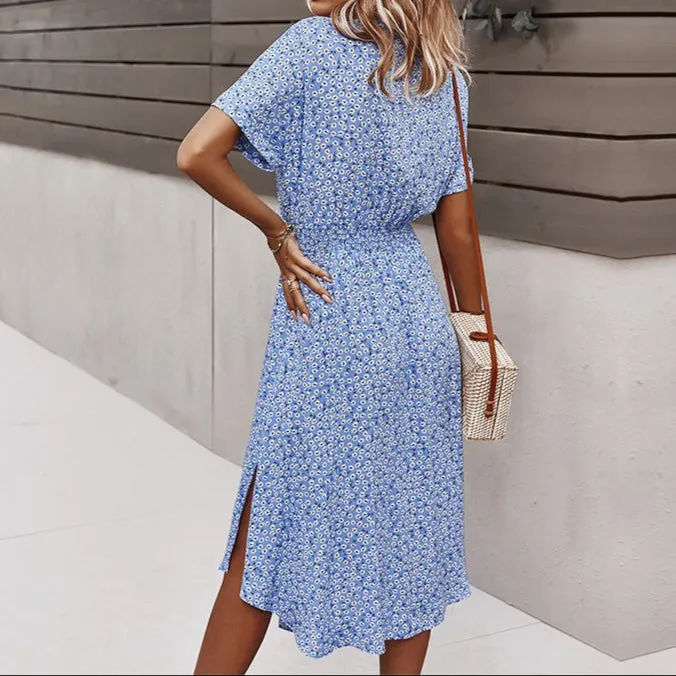 Flowy Floral Midi Dress for Women sold by Elvoria London product image thumbnail 2