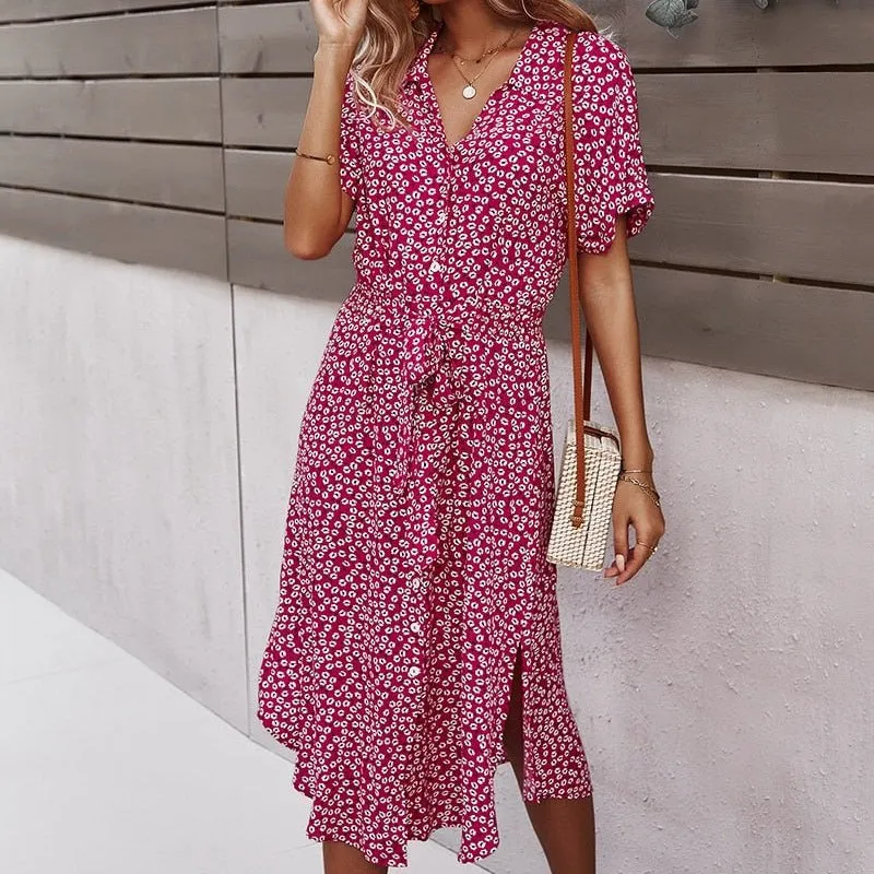 Flowy Floral Midi Dress for Women sold by Elvoria London product image thumbnail 5