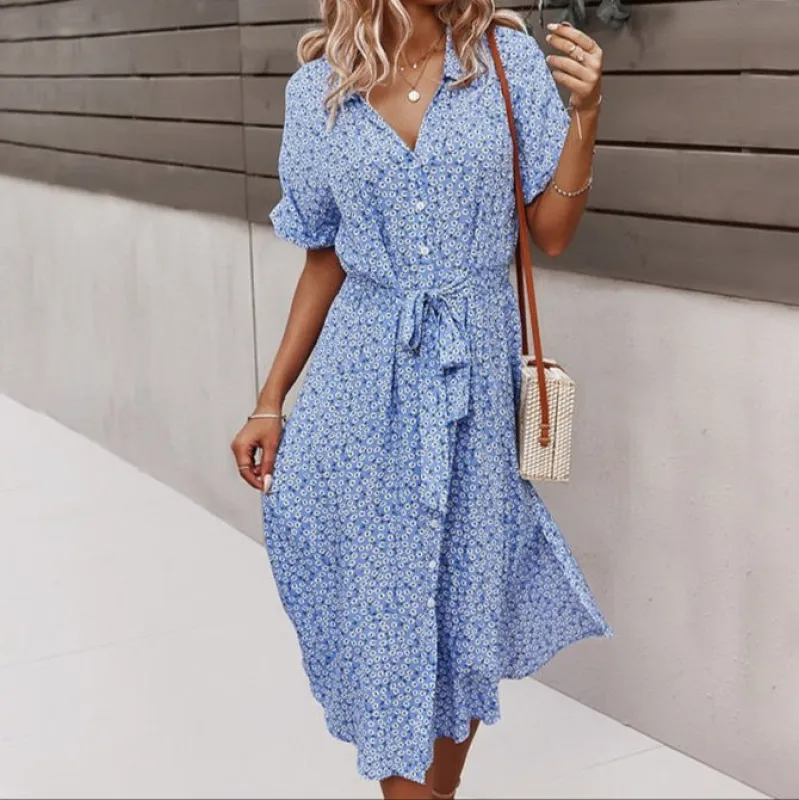 Flowy Floral Midi Dress for Women sold by Elvoria London