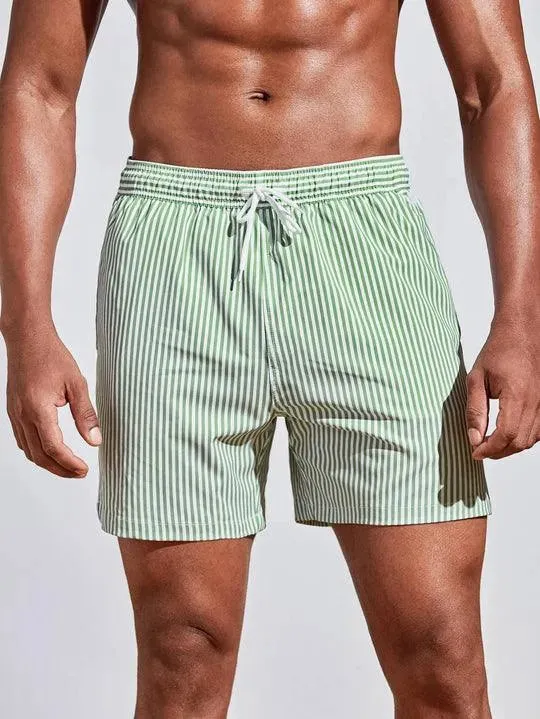 Quick-Dry Striped Swim Shorts for Men sold by Elvoria London product image thumbnail 2