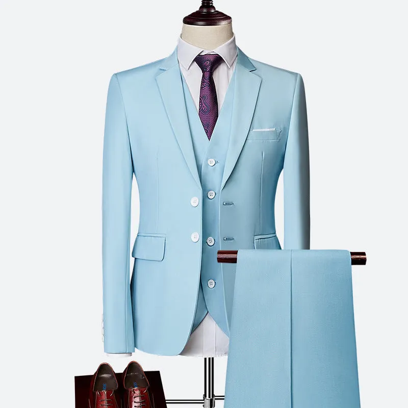 Elegant Slim Fit 3-Piece Wedding Suit Set for Men sold by Elvoria London