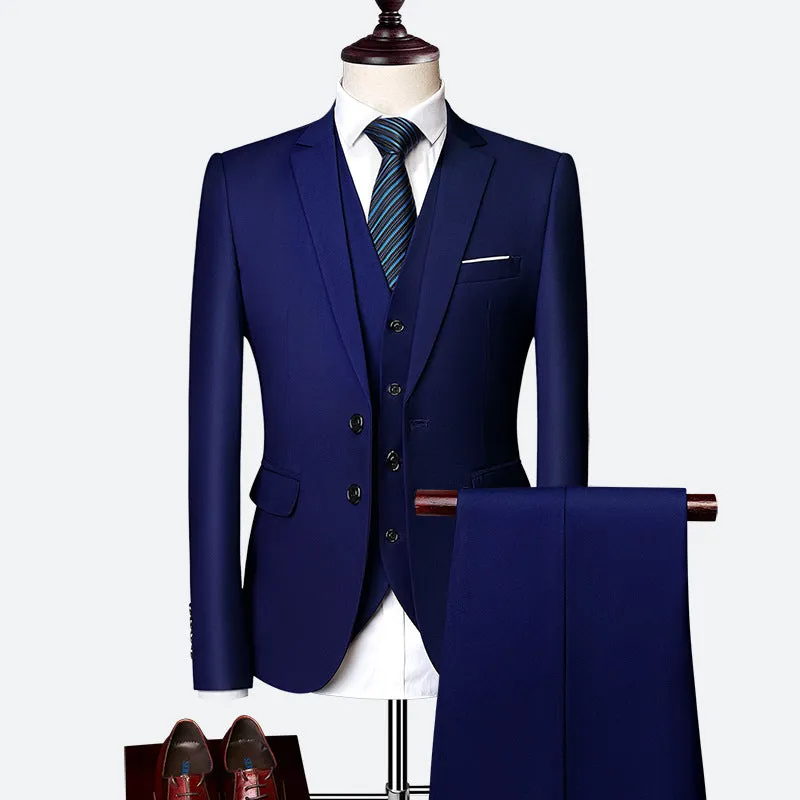 Elegant Slim Fit 3-Piece Wedding Suit Set for Men sold by Elvoria London product image thumbnail 2