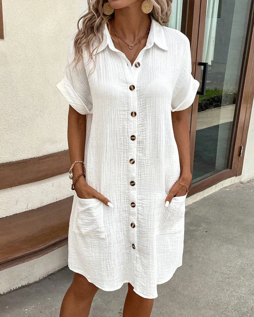 Stylish Button-Down Shirt Dress for Women sold by Elvoria London