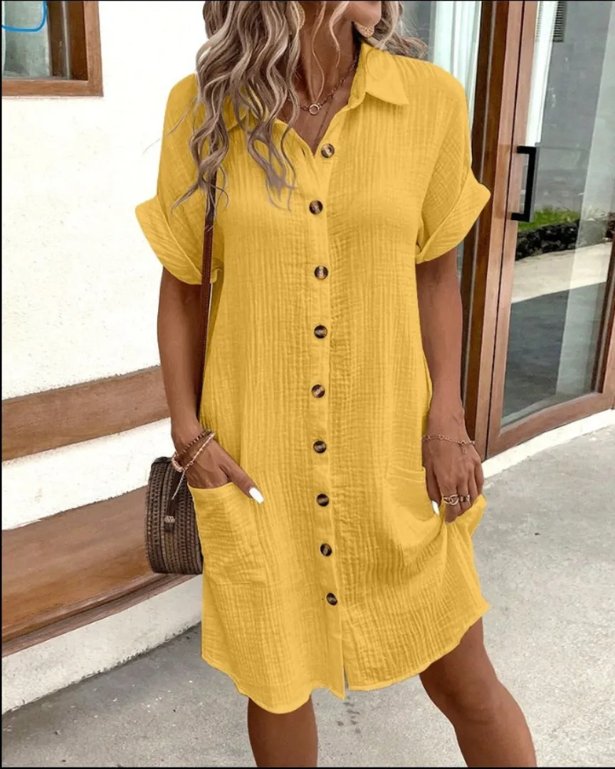 Stylish Button-Down Shirt Dress for Women sold by Elvoria London product image thumbnail 3