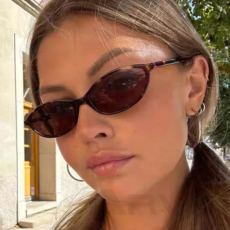 Stylish Oval Frame UV400 Sunglasses for Women sold by Elvoria London product image thumbnail 2