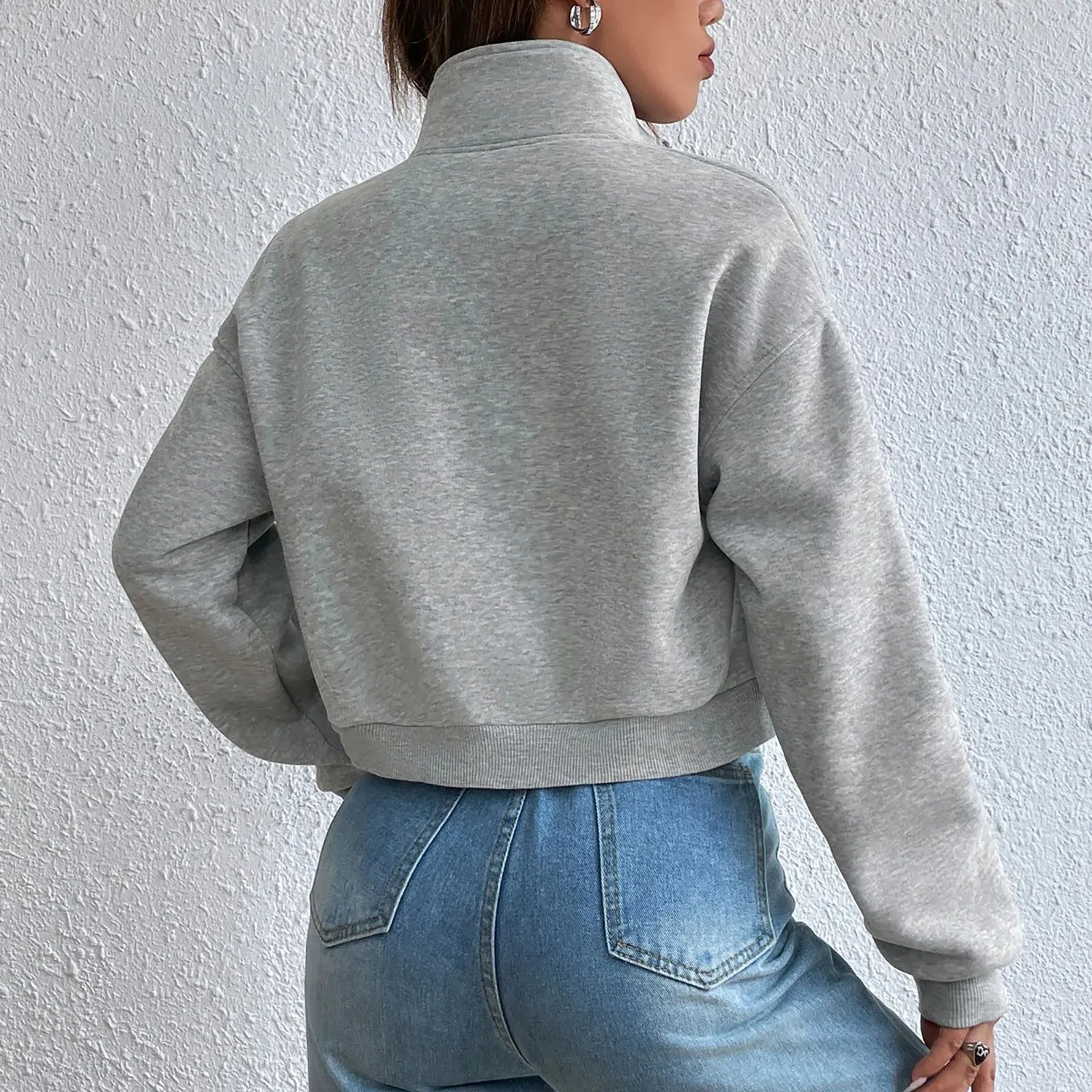 Elegant Zip-Up Crop Top for Women | Winnie sold by Elvoria London product image thumbnail 4