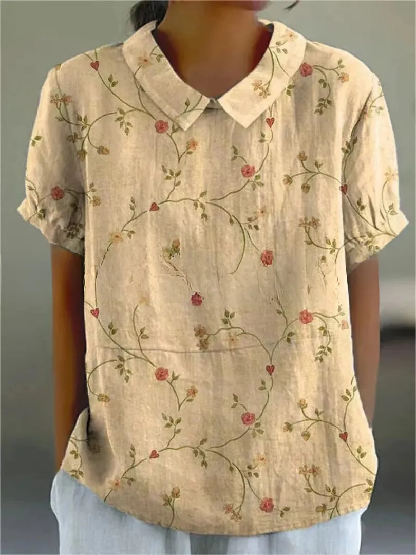 Elegant Floral Short Sleeve Blouse for Women sold by Elvoria London product image thumbnail 3
