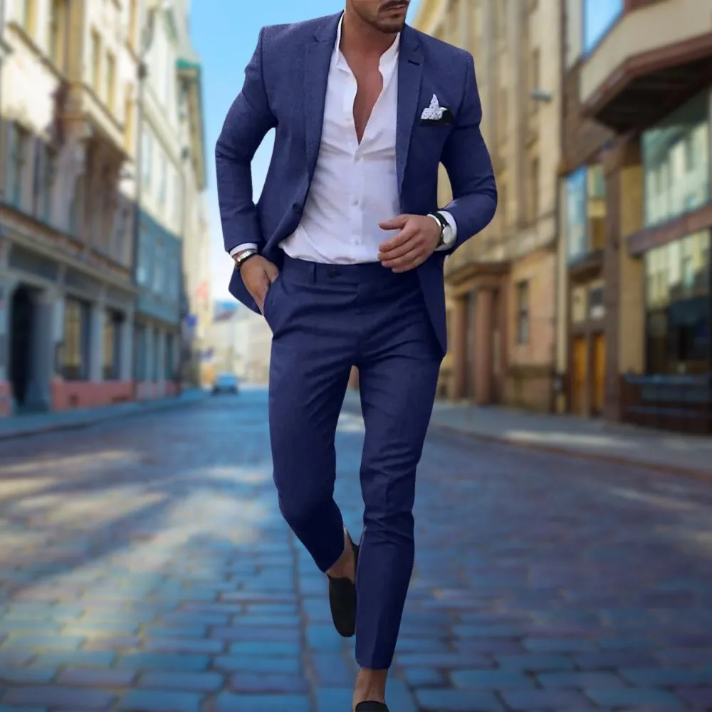 Slim Fit Wedding Guest Suit for Men sold by Elvoria London product image thumbnail 2