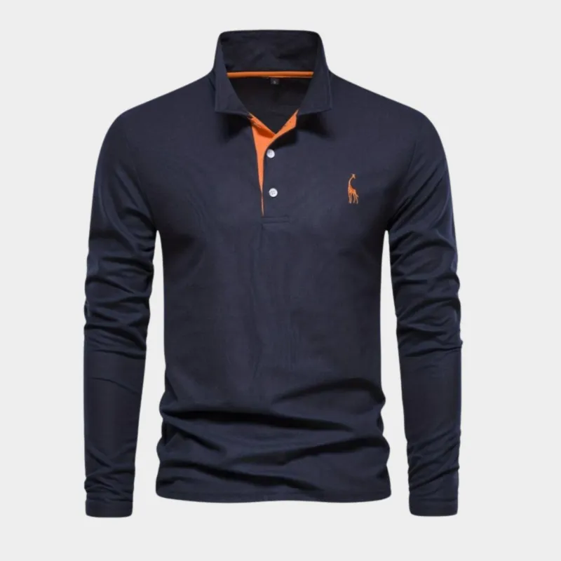 Stylish and Comfortable Long Sleeve Polo Shirt for Men sold by Elvoria London