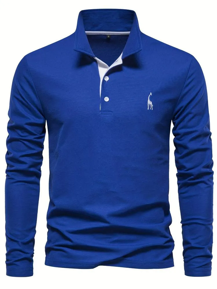 Stylish and Comfortable Long Sleeve Polo Shirt for Men sold by Elvoria London product image thumbnail 4