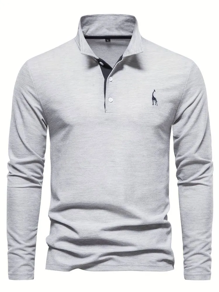 Stylish and Comfortable Long Sleeve Polo Shirt for Men sold by Elvoria London product image thumbnail 3