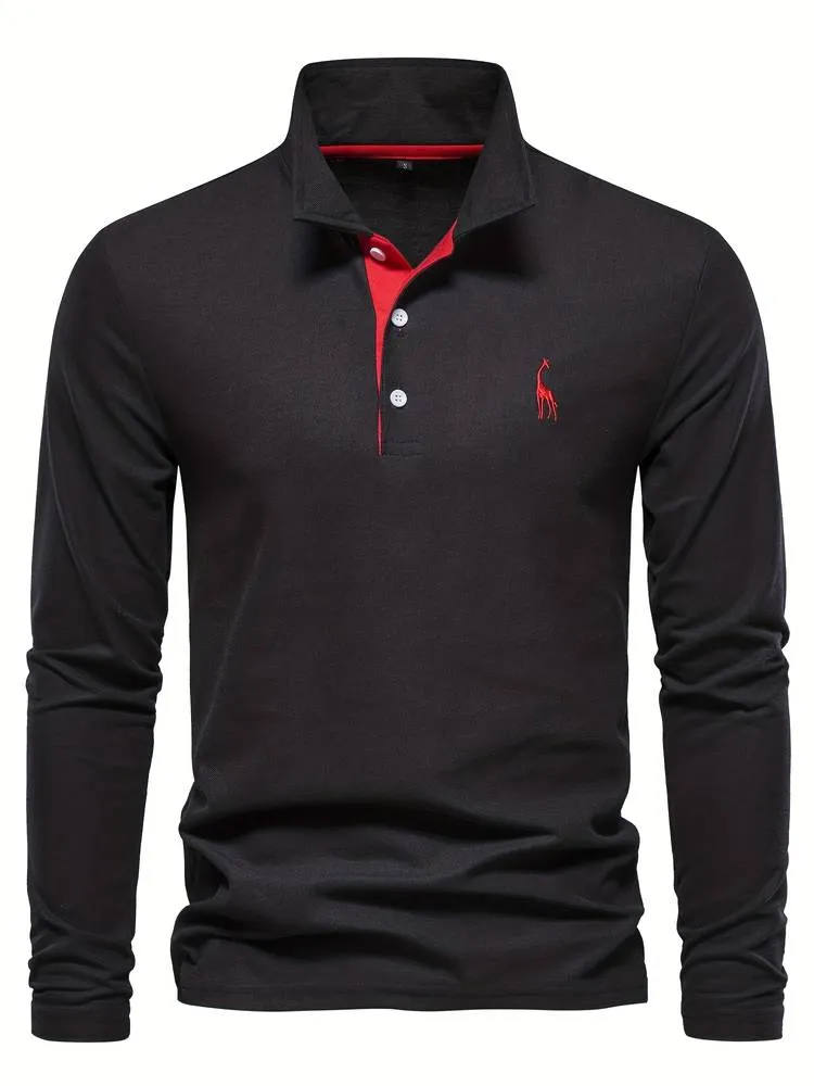 Stylish and Comfortable Long Sleeve Polo Shirt for Men sold by Elvoria London product image thumbnail 2
