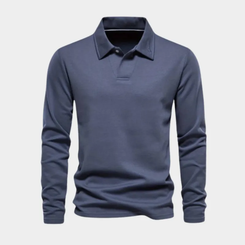 Classic and Comfortable Long Sleeve Polo Shirt for Men sold by Elvoria London