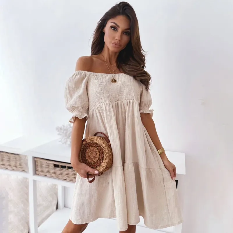 Elegant and Chic Off-Shoulder Dress for Women sold by Elvoria London