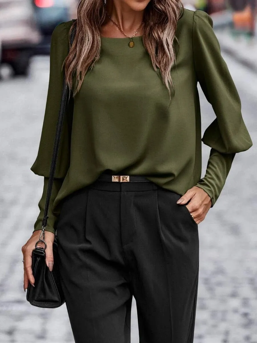 Elegant and Versatile Long-Sleeve Blouse for Women sold by Elvoria London product image thumbnail 3