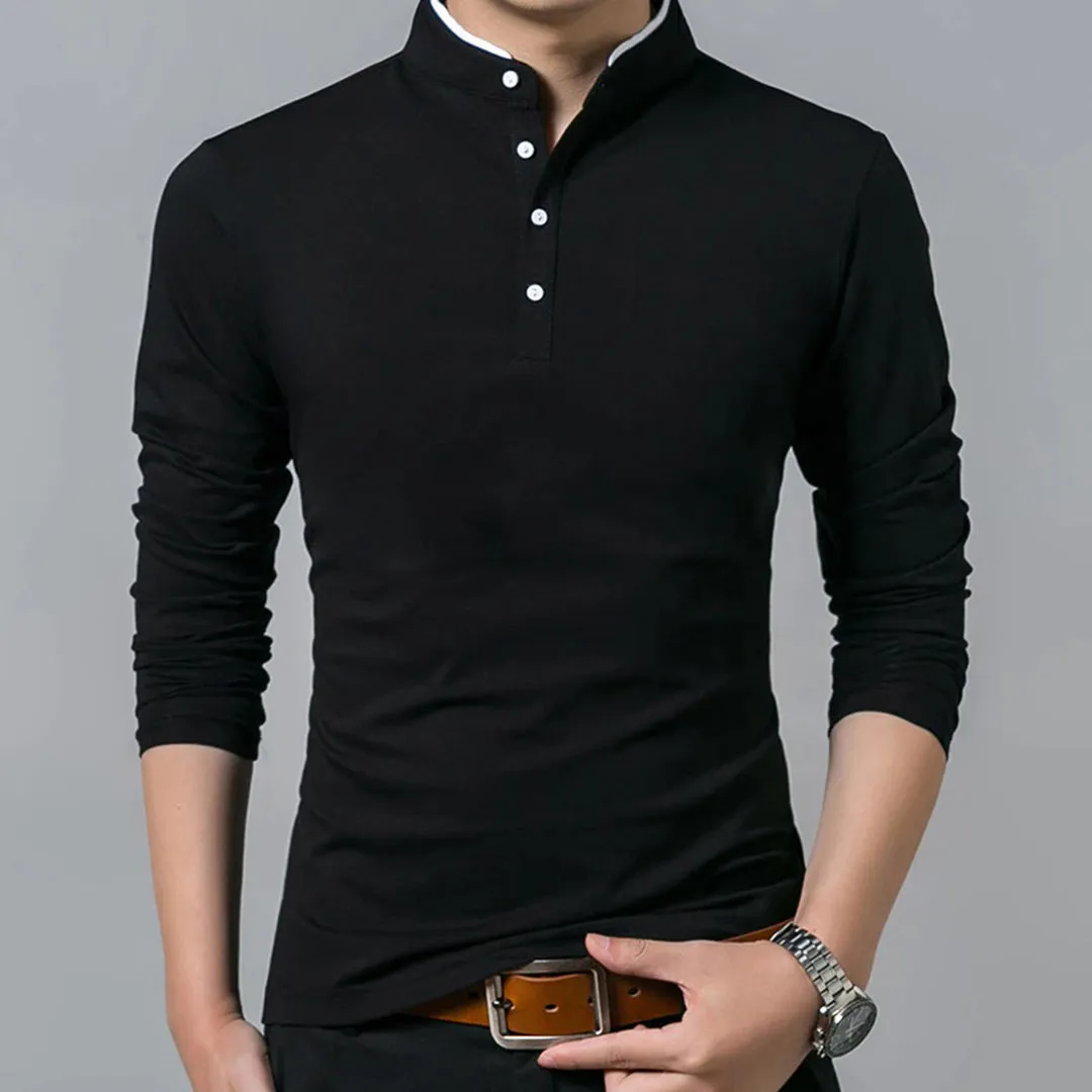 Trendy and Stylish Long Sleeve Polo Shirt for Men sold by Elvoria London