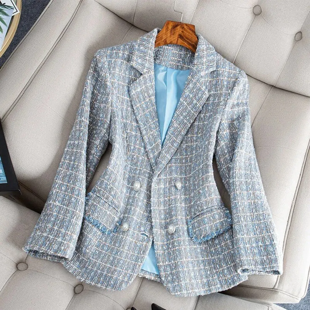 Casual and Stylish Plaid Blazer for Women sold by Elvoria London product image thumbnail 5