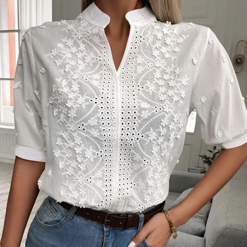Chic and Stylish White Blouse for Women sold by Elvoria London