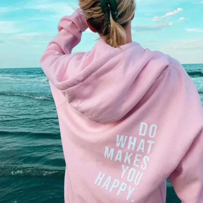 Classic and Trendy Hoodie with Text Print for Women sold by Elvoria London