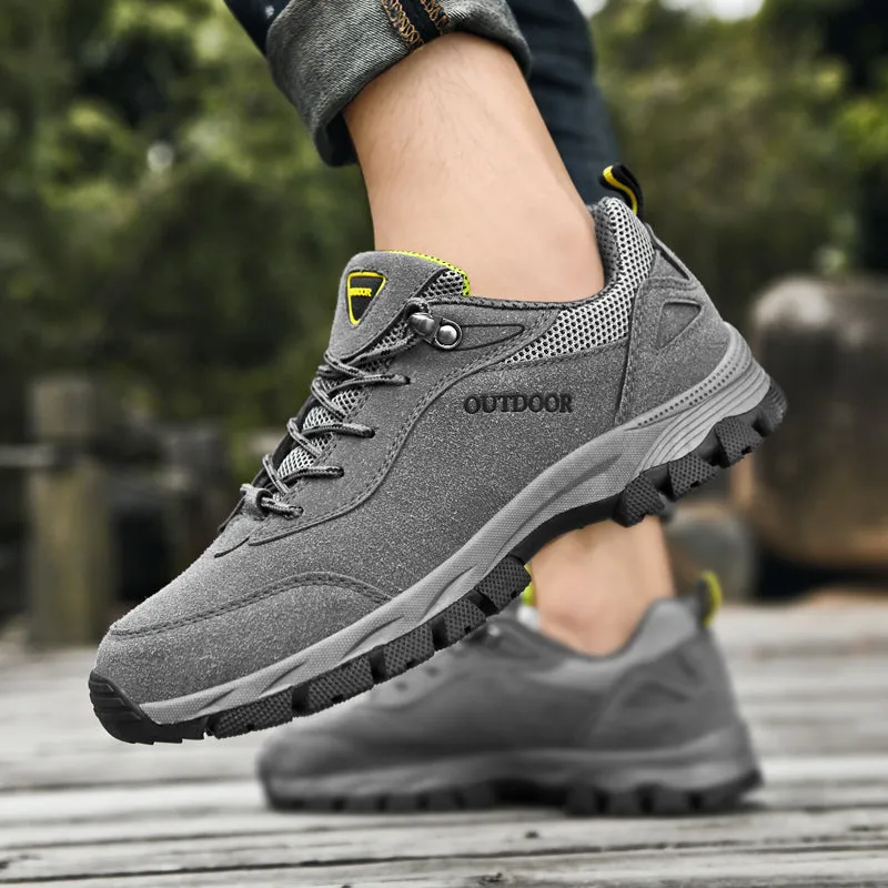 Men's Walking Trainers - Textured Mesh with Chunky Sole sold by Elvoria London