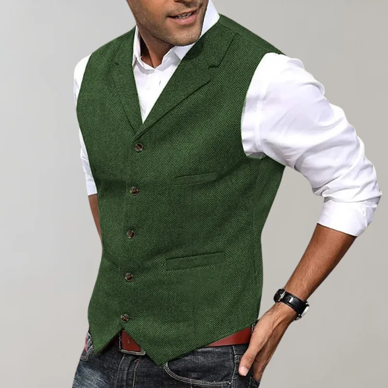 Men's Waistcoat - Tailored Fit with Lapel Collar sold by Elvoria London