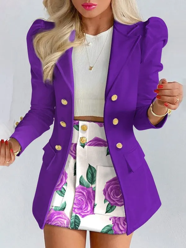 Chic and Elegant Blazer and Mini Skirt Set for Women sold by Elvoria London