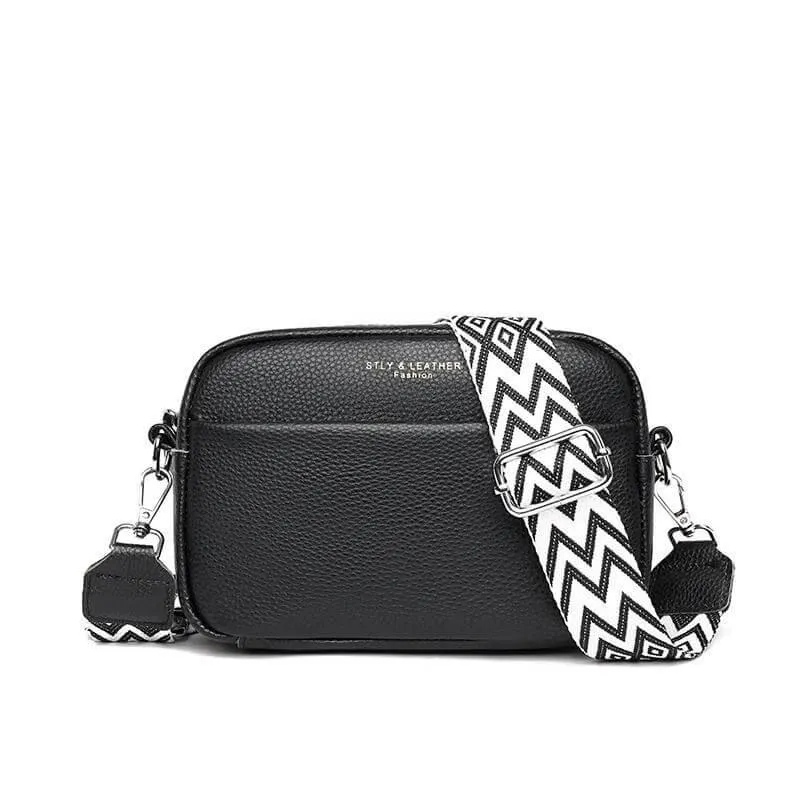 Women's Crossbody Bag - Boxy with Wide Patterned Strap sold by Elvoria London