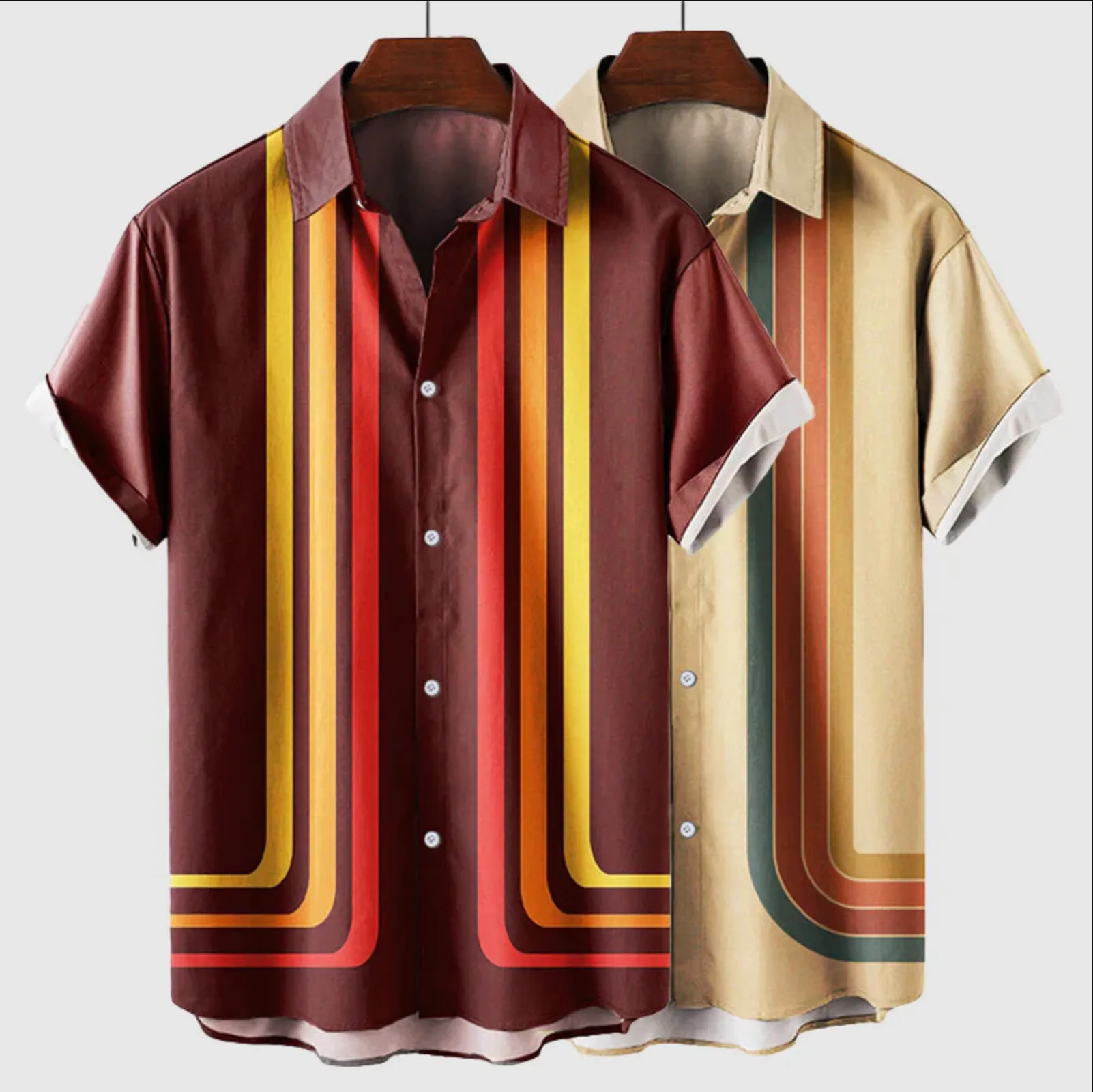 Retro Summer Shirt with Short Sleeves for Men sold by Elvoria London product image thumbnail 4