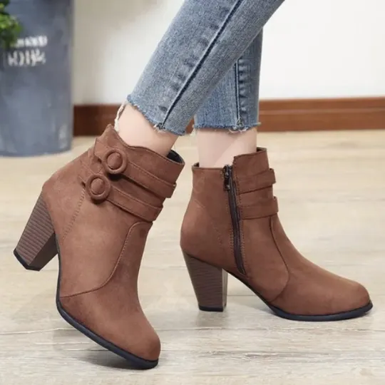 Gamora - Suede High-Heel Winter Ankle Boots for Women sold by Elvoria London product image thumbnail 2