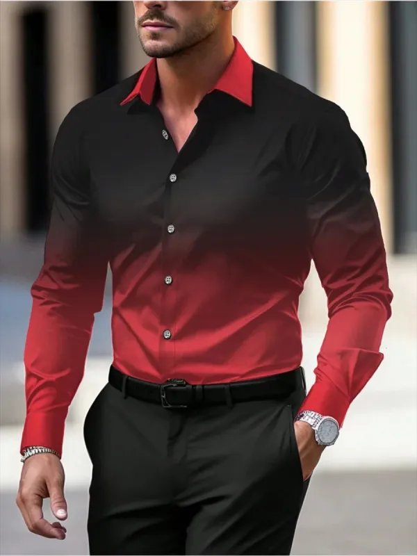 Men's Button-Down Shirt - Colour-Fade Design made by Elvoria London